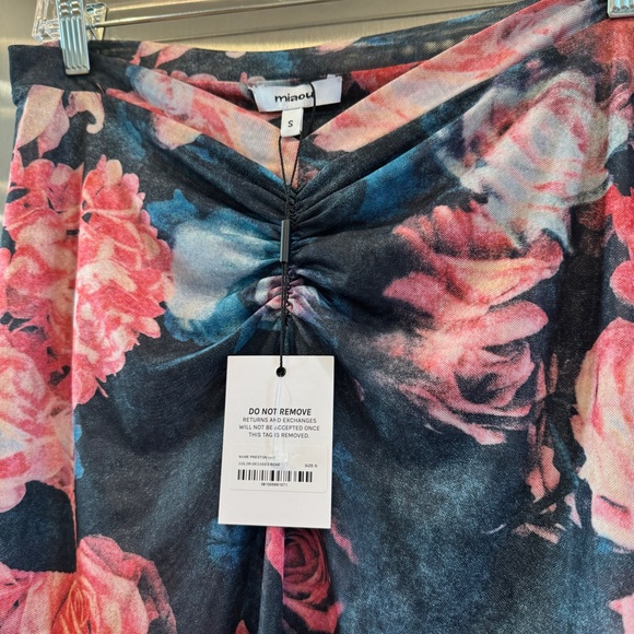 NWT Miaou Preston Skirt in Decades Rose Midi with Slit Floral - Picture 7 of 12